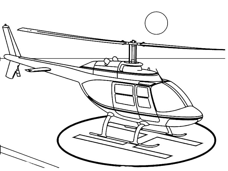 Målarbild Helikopter på Marken