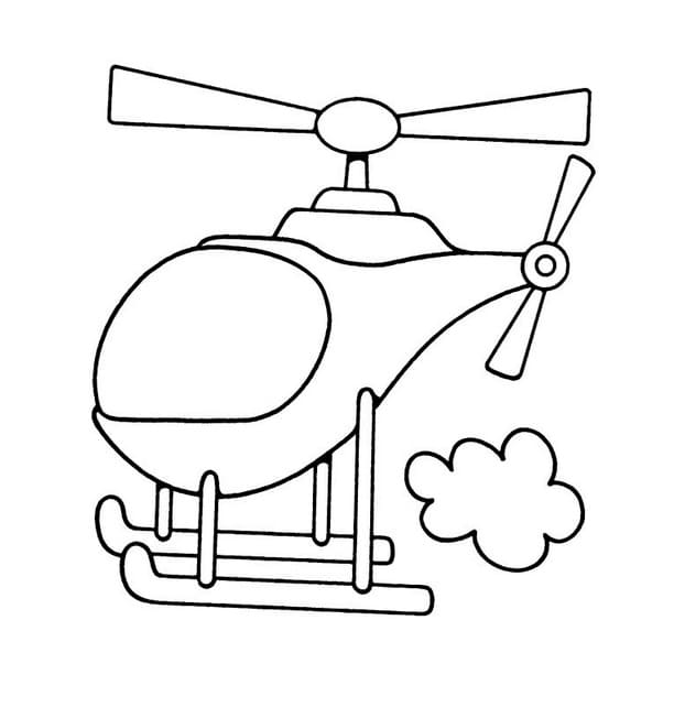 Målarbild Mycket Enkel Helikopter