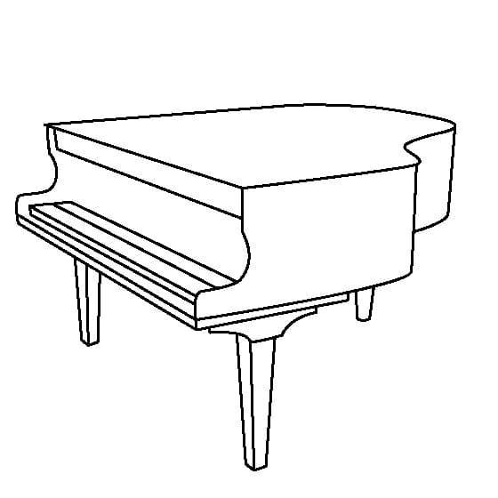 Målarbild Mycket Enkelt Piano