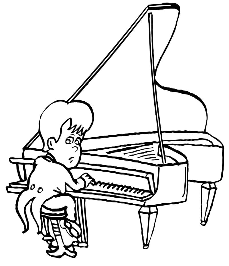 Målarbild Piano Spelare
