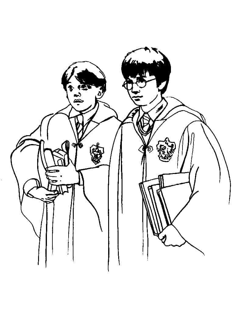 Målarbild Ron Weasley och Harry Potter