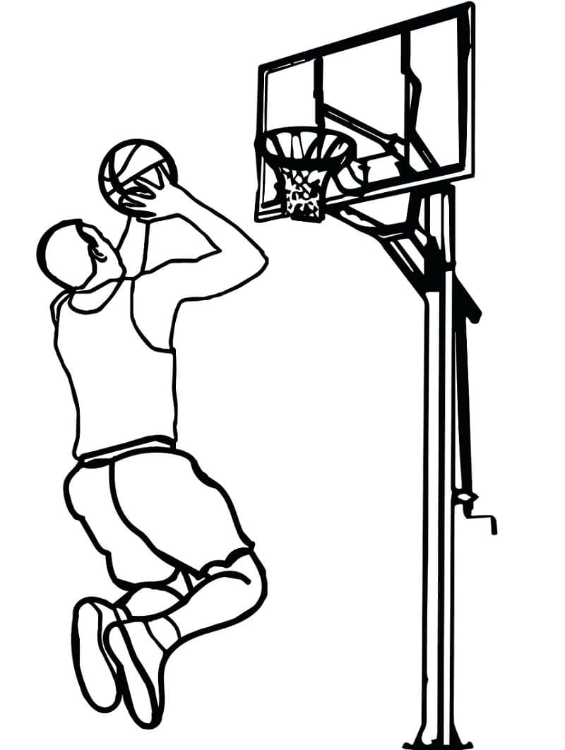 Målarbild Spelar Basket (1)