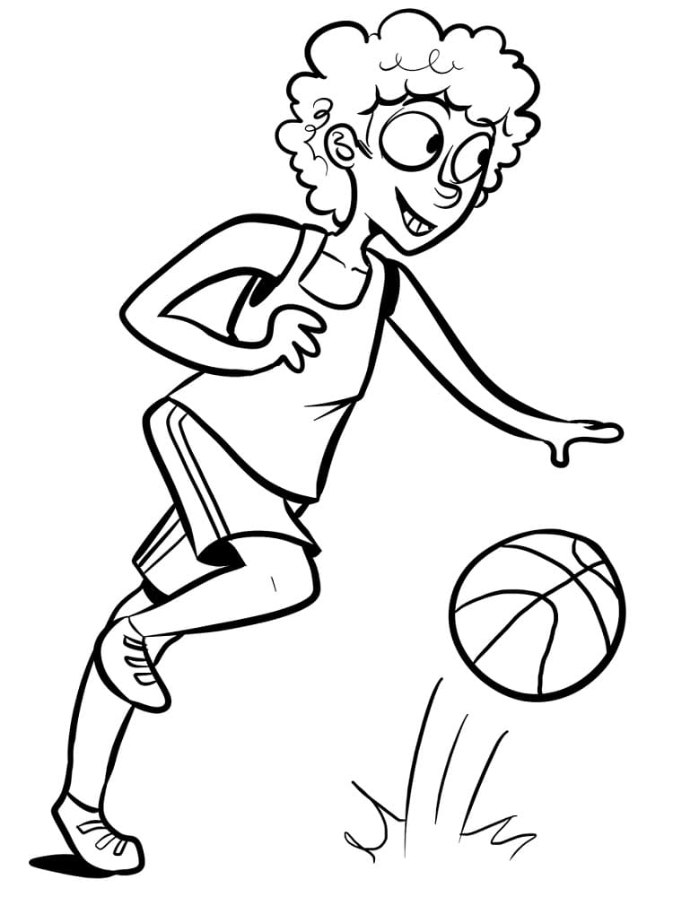 Målarbild Spelar Basket (2)