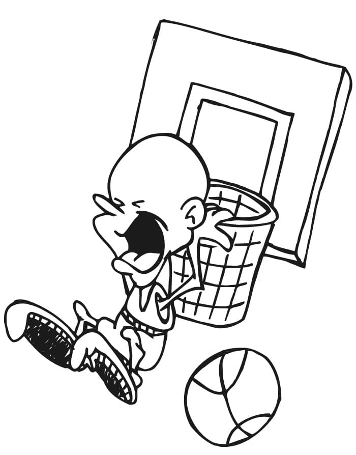 Målarbild Spelar Basket (3)