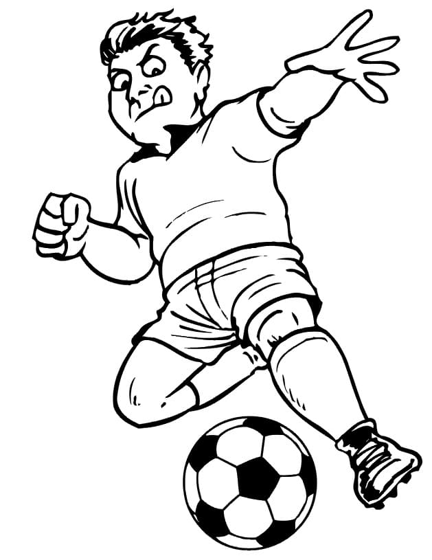 Målarbild Spelar Fotboll (4)