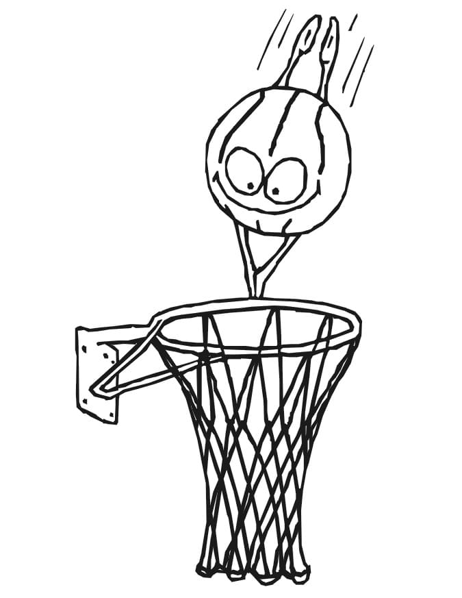 Målarbild Tecknad Basketboll