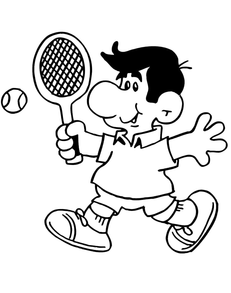 Målarbild Tecknad Tennisspelare