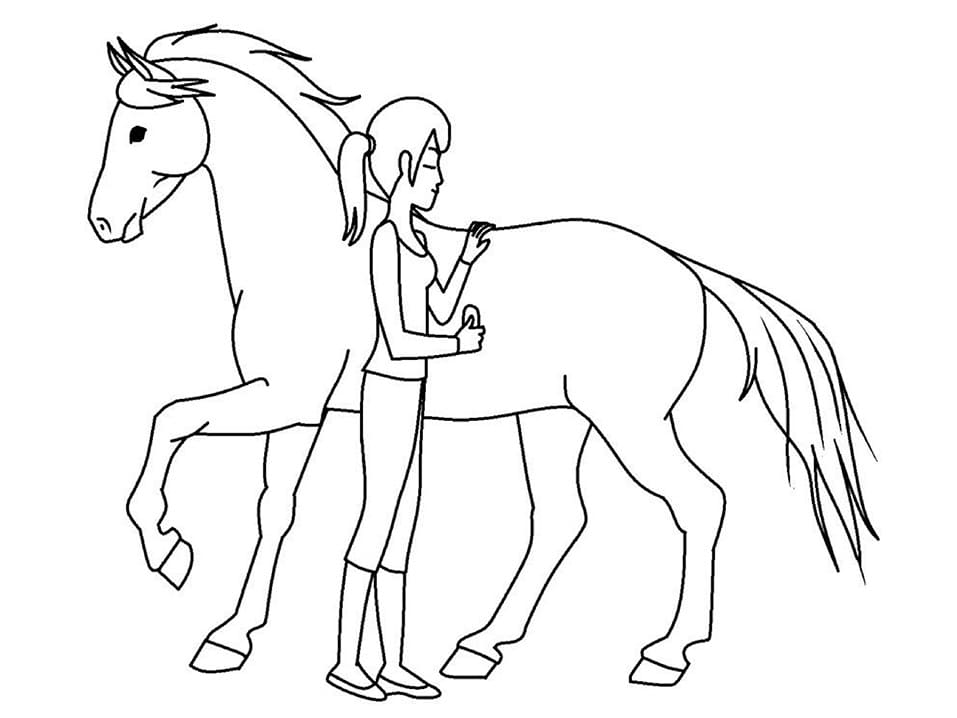 Målarbild Flicka Med Häst