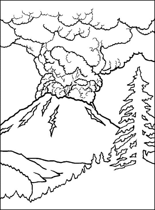 Målarbild Aktiv Vulkan