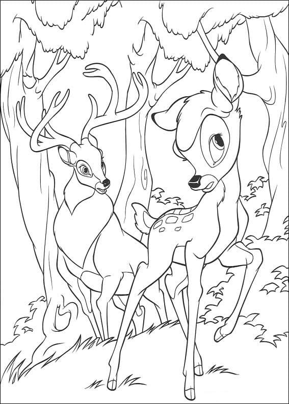Målarbild Bambi i Skogen