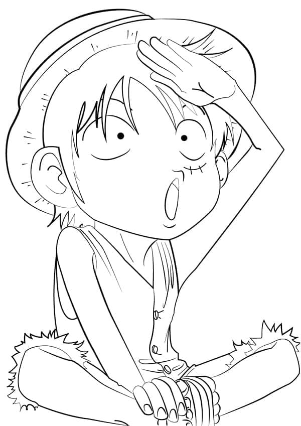 Målarbild Bedårande Luffy