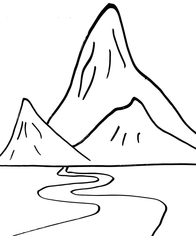 Målarbild Berg och Flod