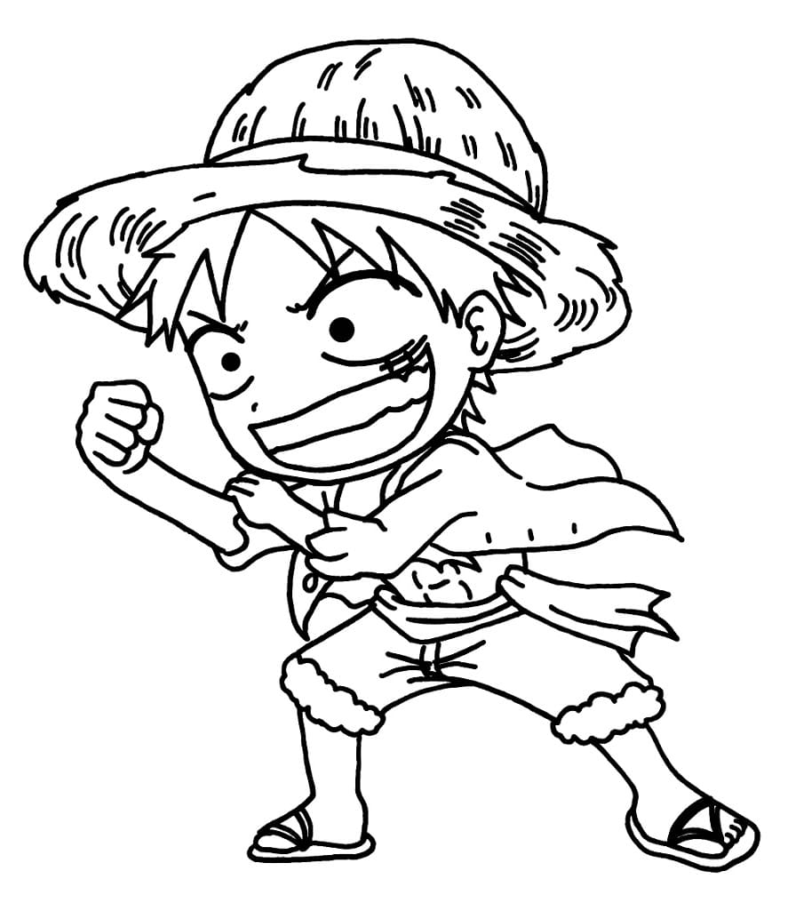 Målarbild Chibi Luffy