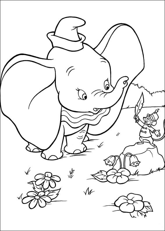 Målarbild Dumbo och Hans Vän