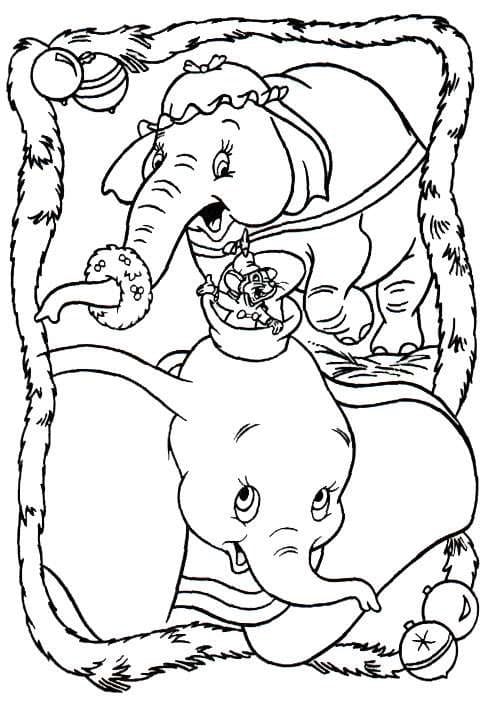 Målarbild Dumbo på Jul