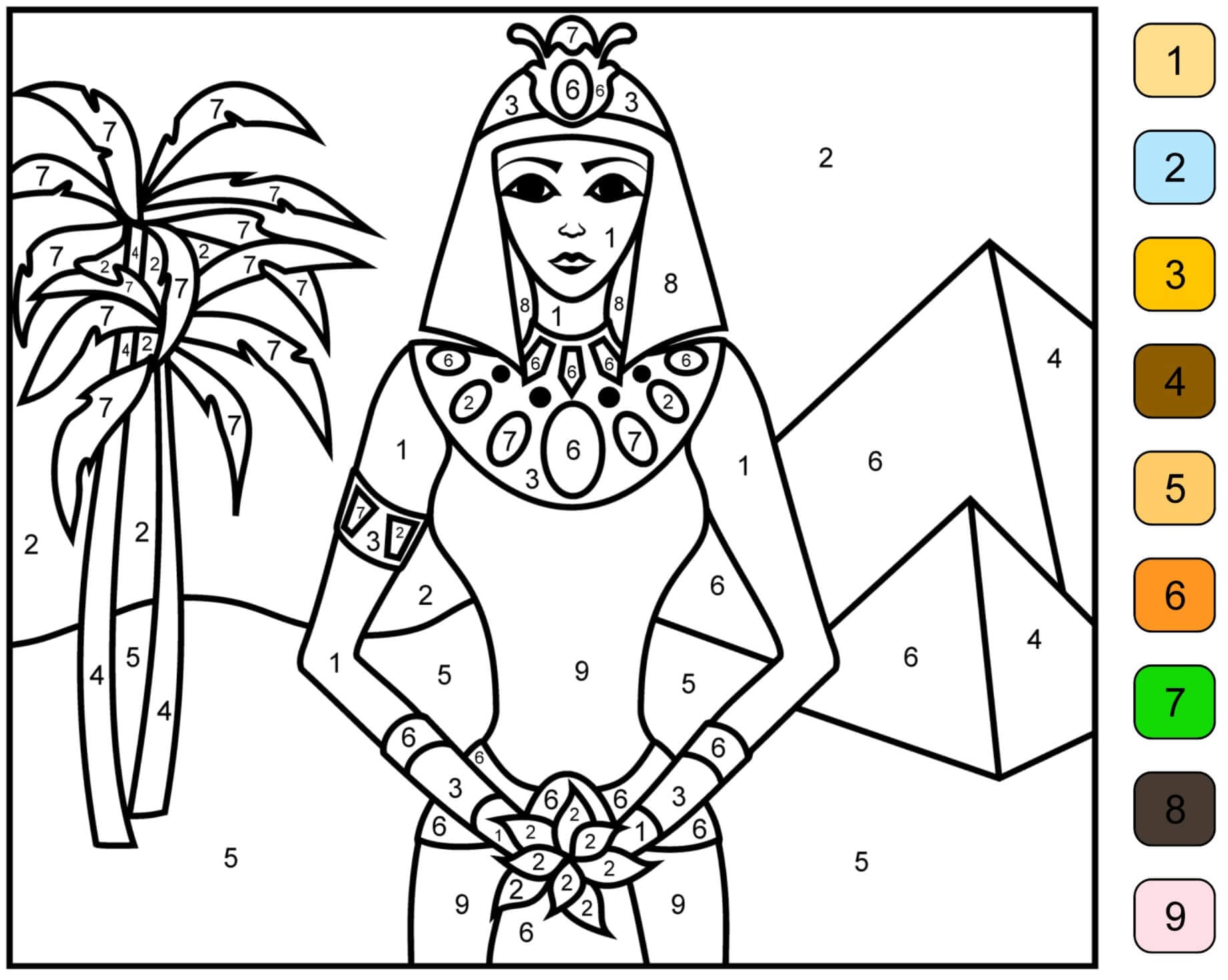 Målarbild Egypten Prinsessa Måla efter nummer