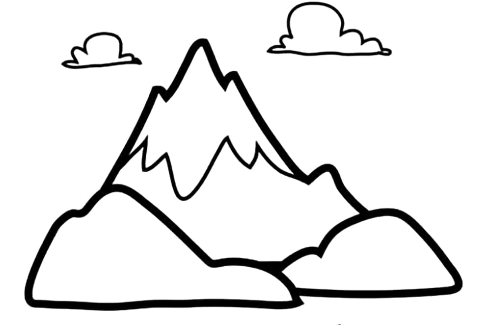 Målarbild Enkelt Berg