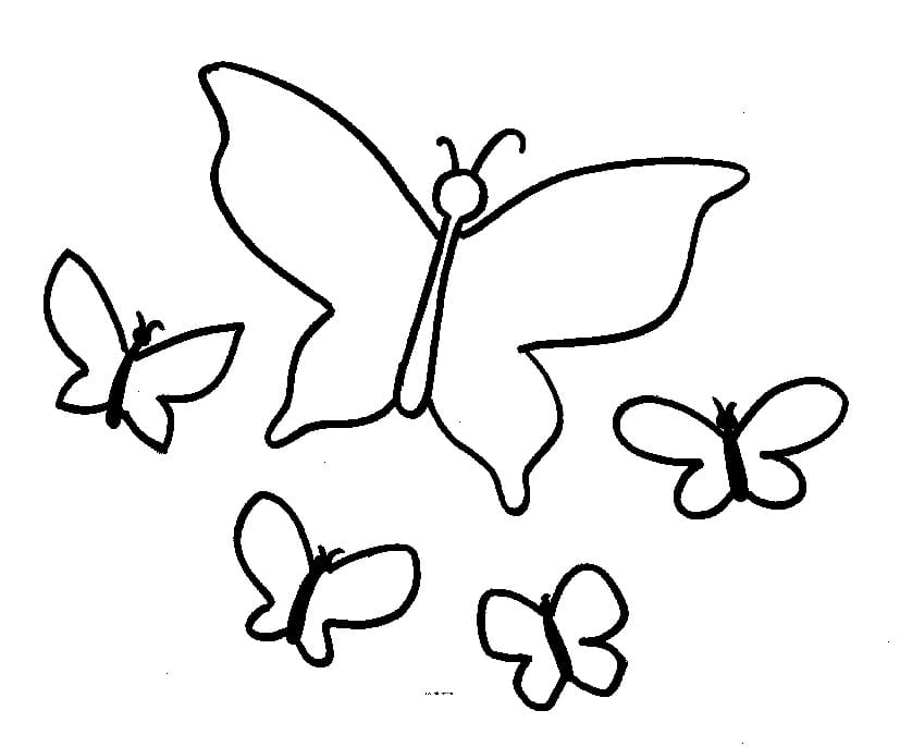 Målarbild Enkla Fjärilar
