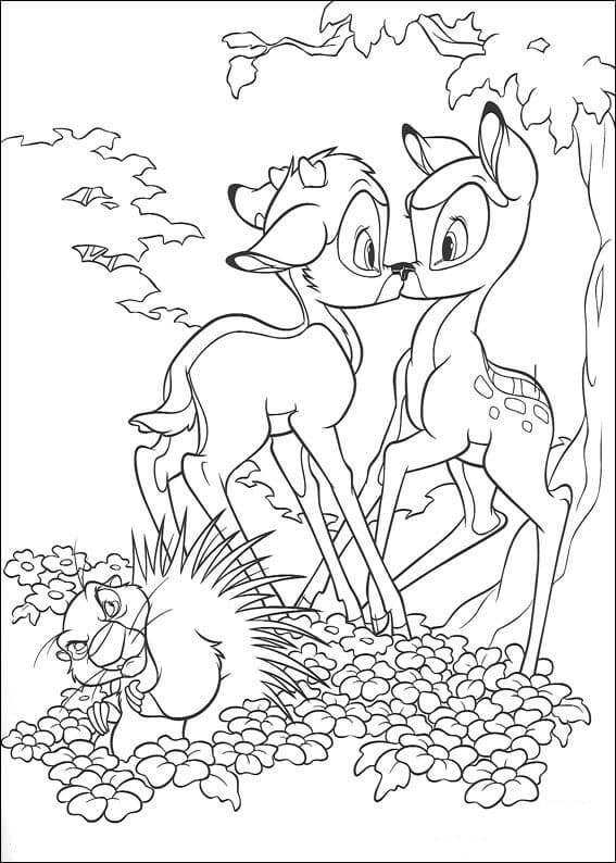 Målarbild Faline och Bambi