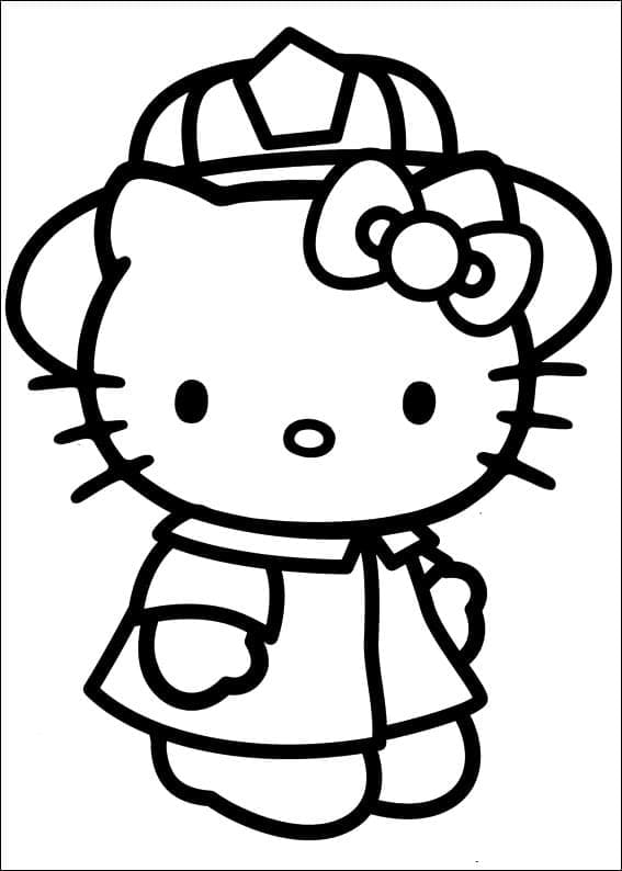 Målarbild Hello Kitty Brandmannen