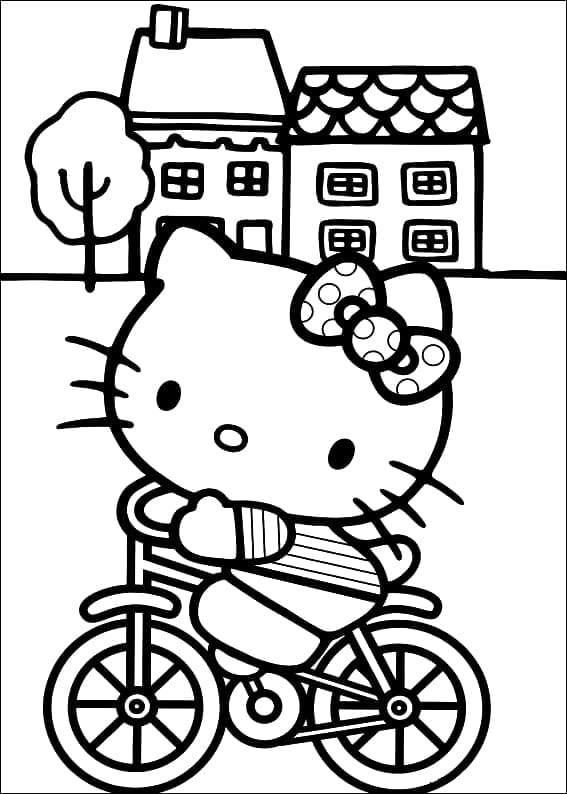 Målarbild Hello Kitty Cyklar