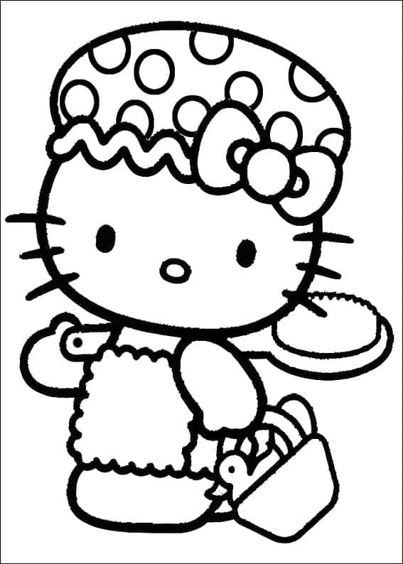 Målarbild Hello Kitty Gå Till Badet