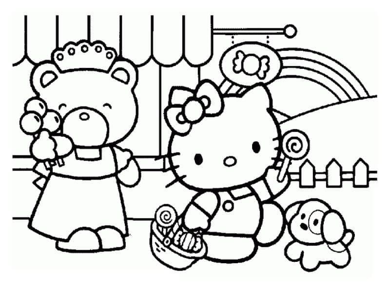 Målarbild Hello Kitty Kitty och Granne