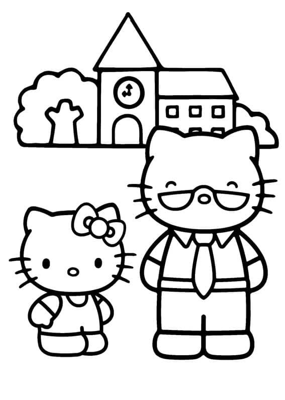 Målarbild Hello Kitty Kitty och Pappa