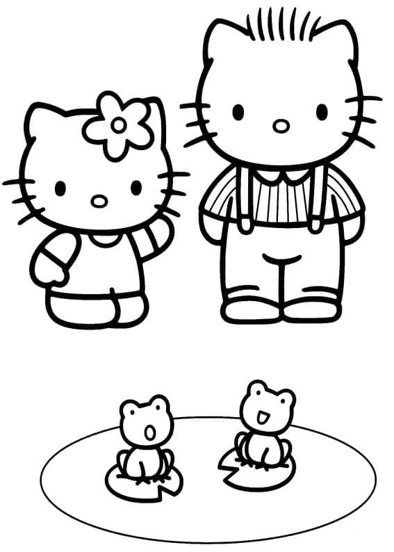 Målarbild Hello Kitty och Daniel