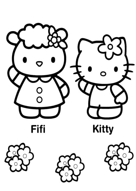 Målarbild Hello Kitty och Fifi