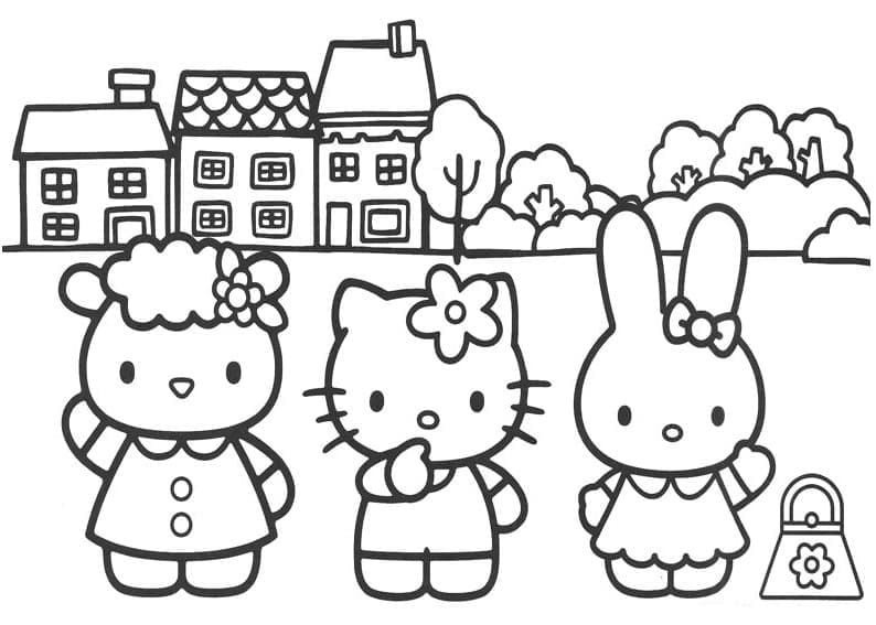 Målarbild Hello Kitty och Hennes Vänner