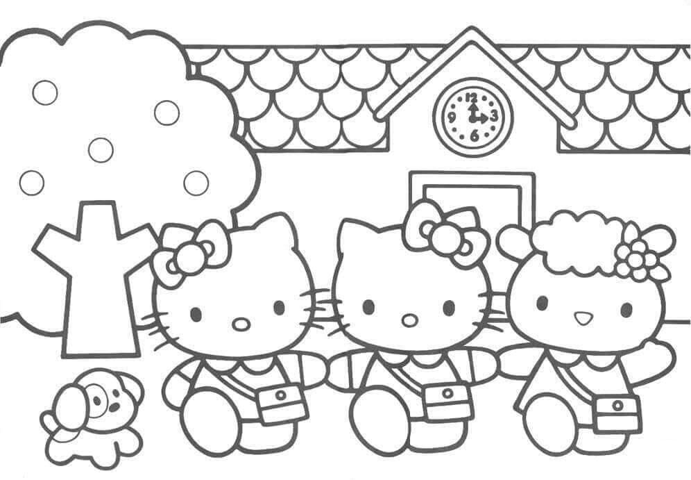 Målarbild Hello Kitty och Vänner i Skolan