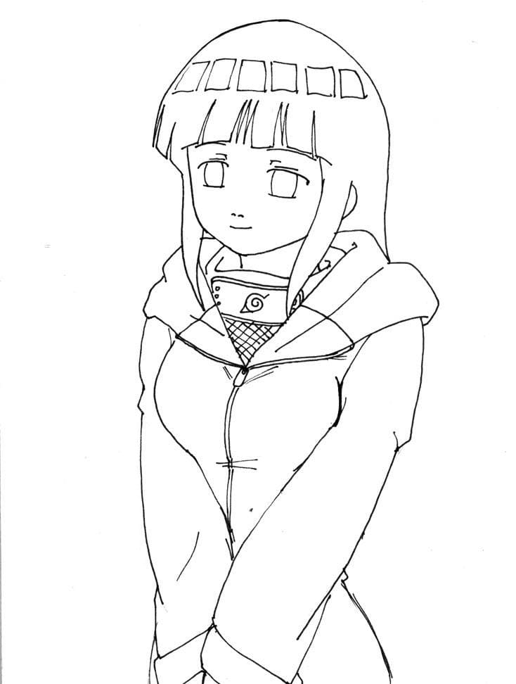 Målarbild Hinata Hyuga från Anime Naruto