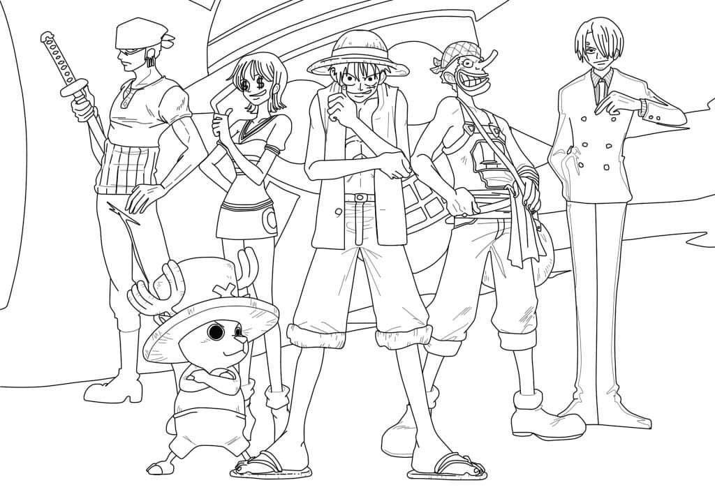 Målarbild Huvudkaraktärer från One Piece