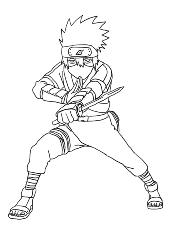 Målarbild Kakashi från Naruto