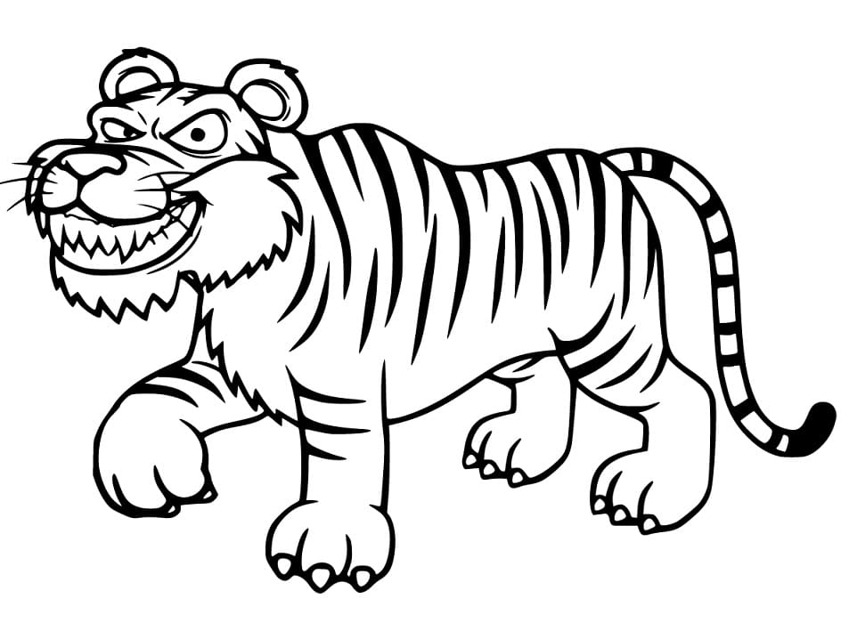 Målarbild Leende Tiger