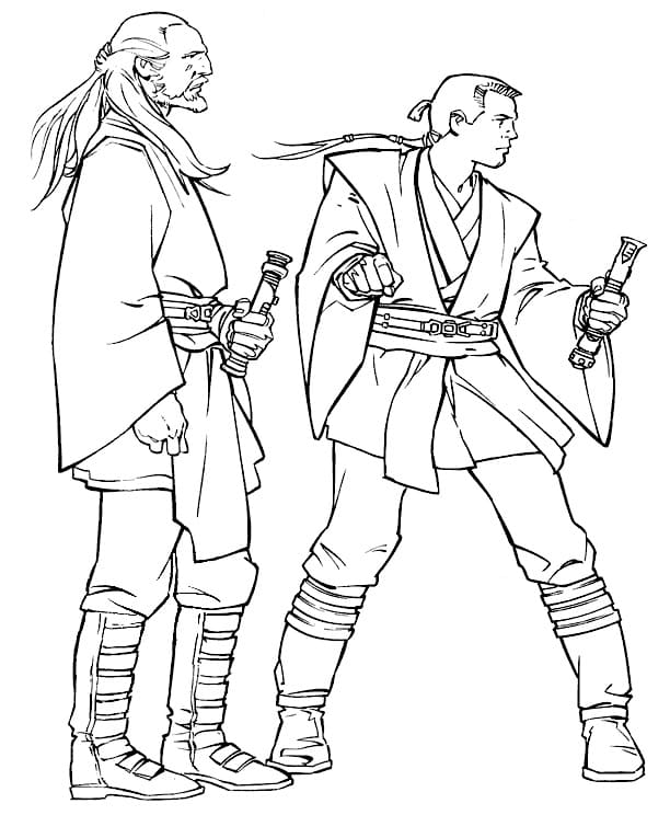 Målarbild Obi-Wan Kenobi och Qui-Gon Jinn