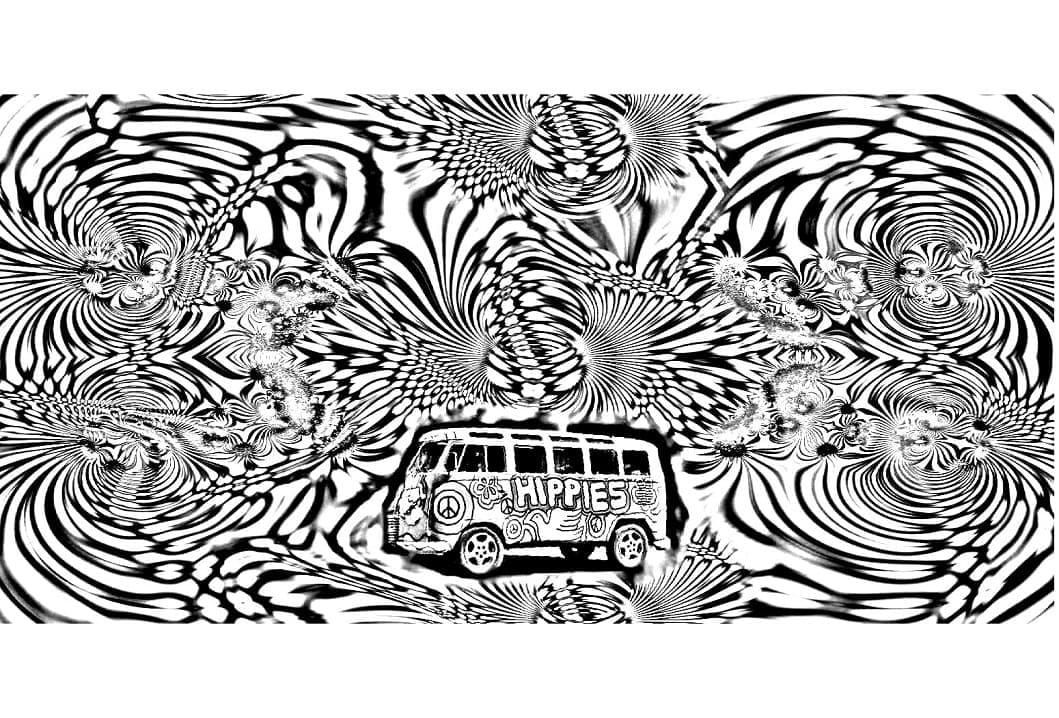 Målarbild Psykedelisk Buss