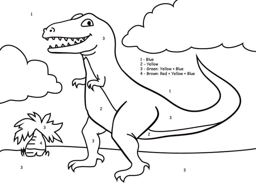 Målarbild Rolig Dinosaurie Måla efter nummer