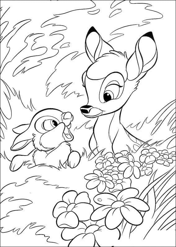 Målarbild Stampe och Bambi