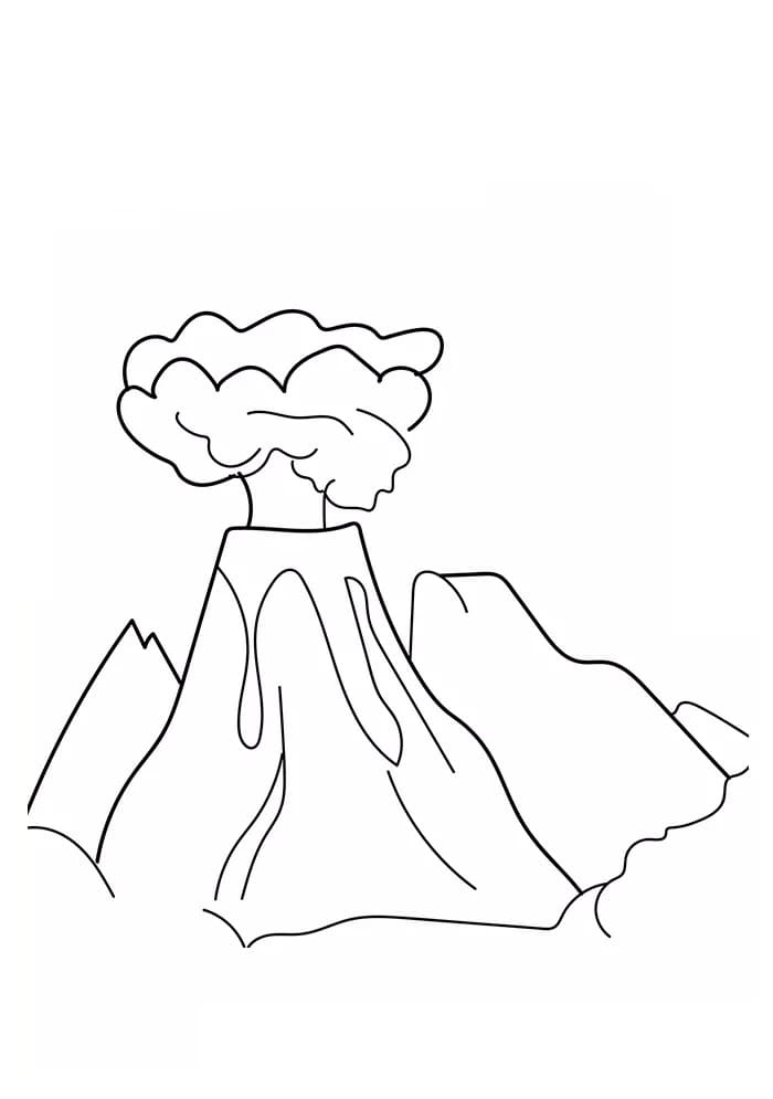 Målarbild Vulkan Som Bryter Ut (2)