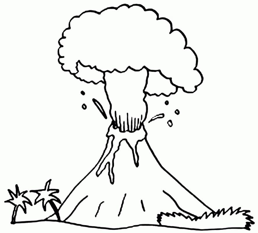 Målarbild Vulkan Som Bryter Ut (4)