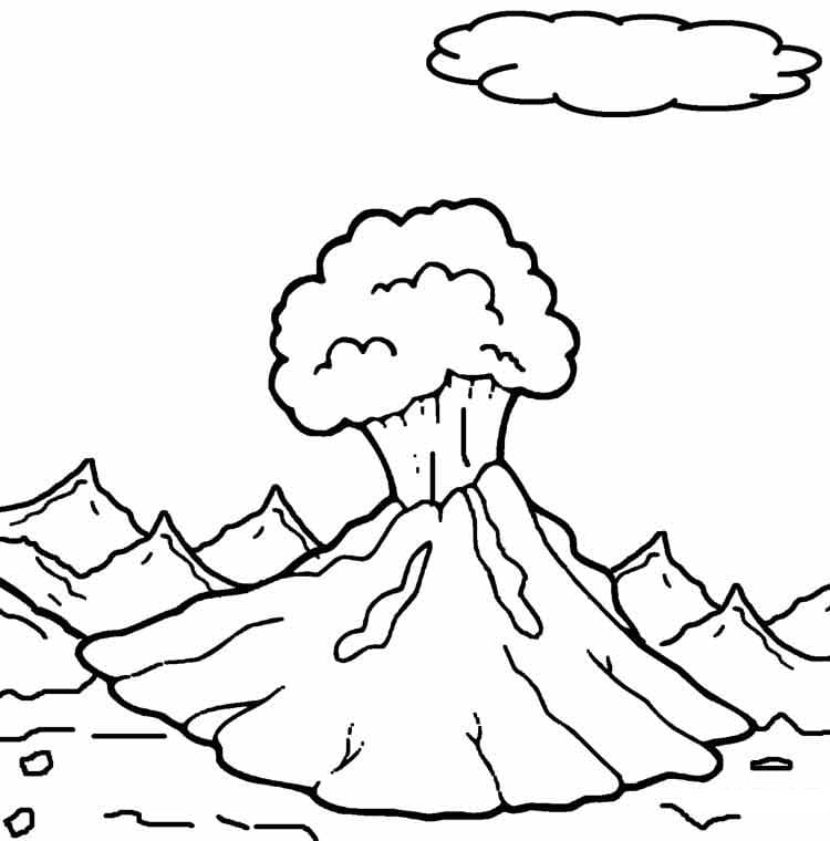Målarbild Vulkanutbrott (3)