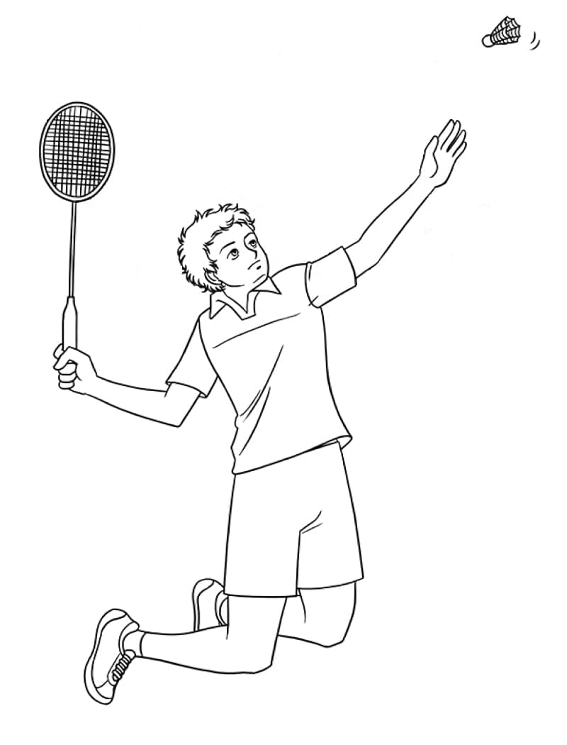 Målarbild Badmintonspelare