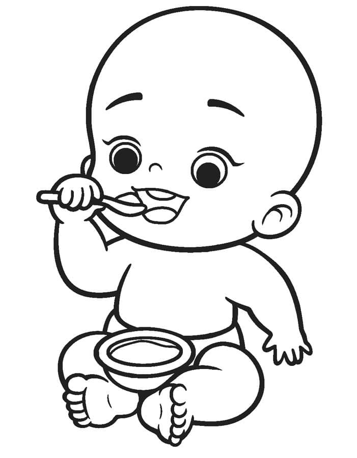 Målarbild Bebis äter