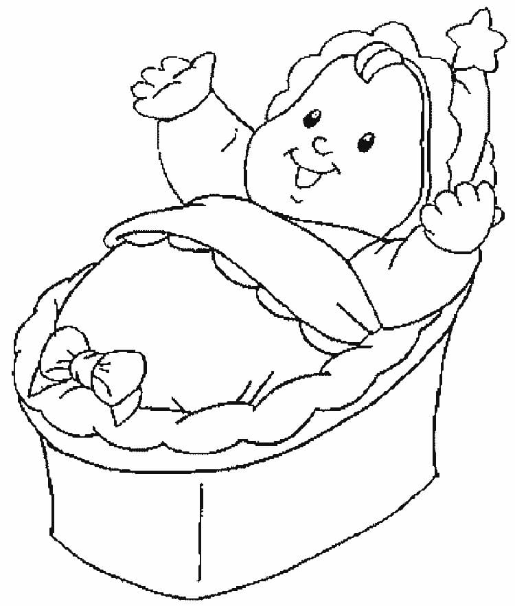 Målarbild Bebis i Vaggan