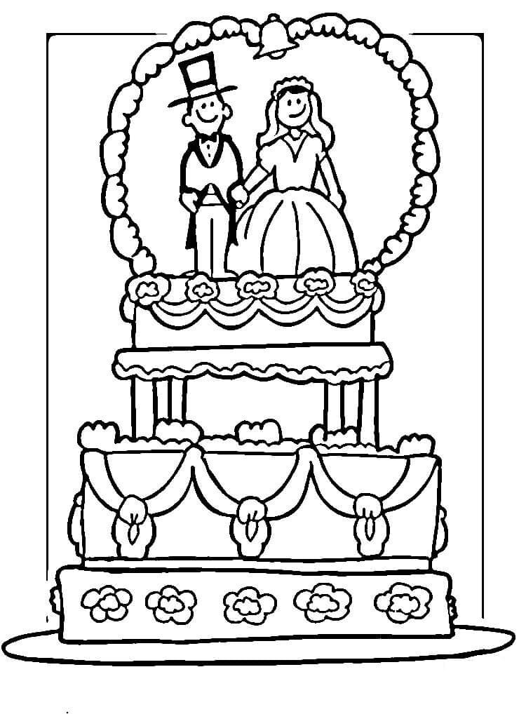 Målarbild Bröllopstårta