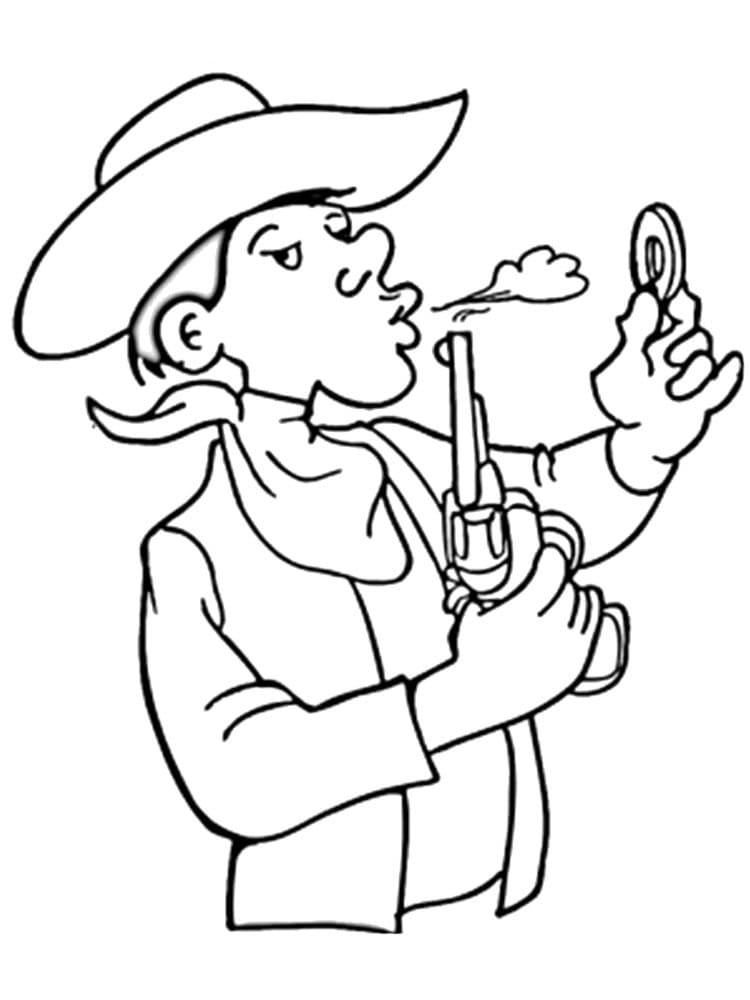 Målarbild Cowboy med en Pistol