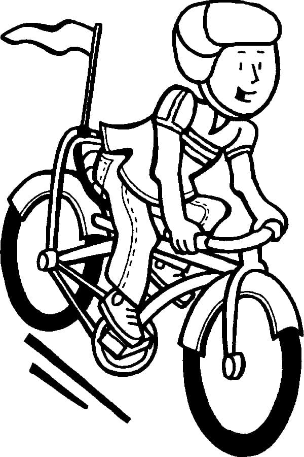 Målarbild Cykling Pojke