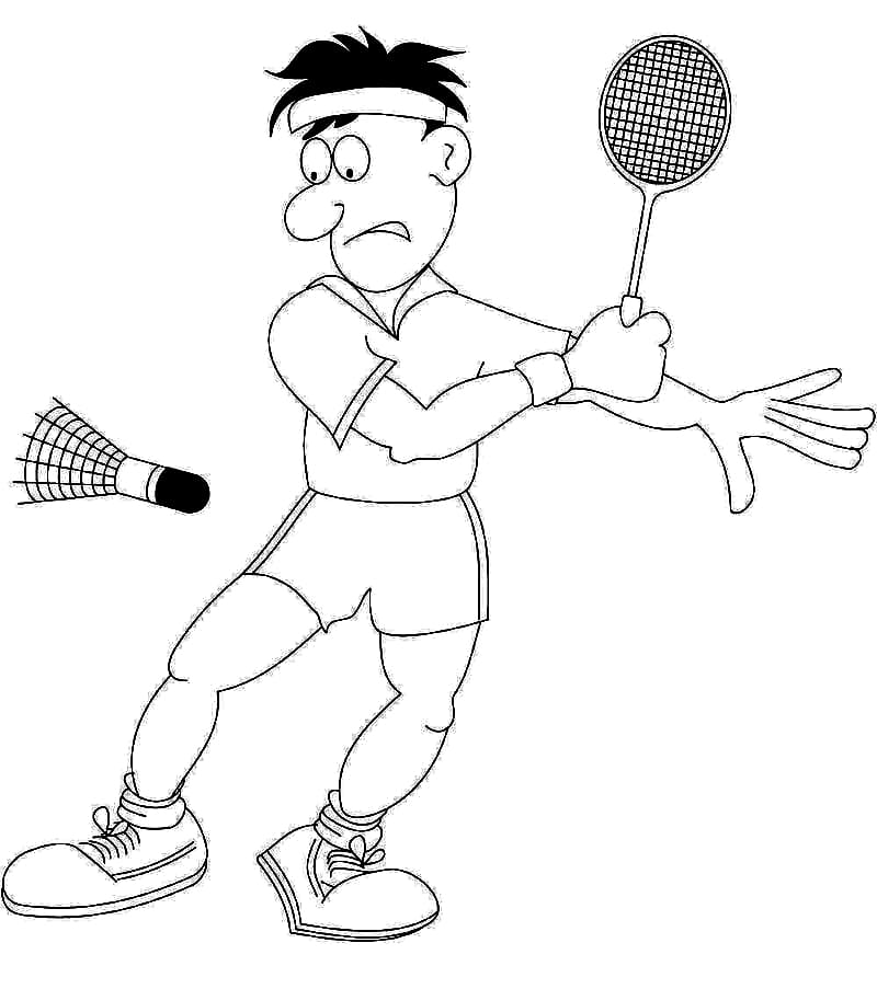 Målarbild En Badmintonspelare